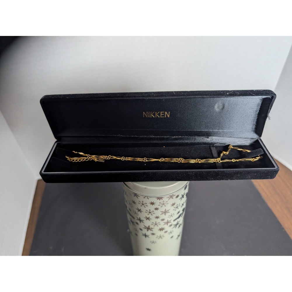 Nikken Therapy Magnetic Diamond Cut Gold Tone Chain Necklace 18"-20"